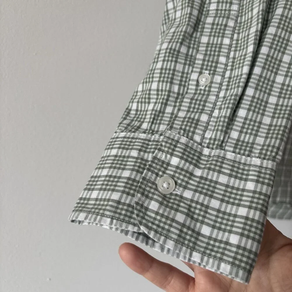 J.Crew Slim Untucked Flex Washed‎ Plaid Shirt Mens Large Preppy Office Business